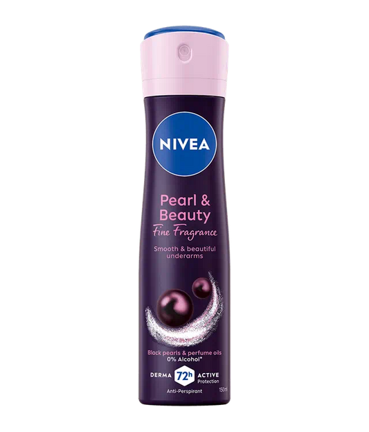 NIVEA Pearl & Beauty Black Pearl Spray 150ml | Anti-traspirante 72h | Con Estratti di Perla Nera & Olio di Avocado | 0% Alcool