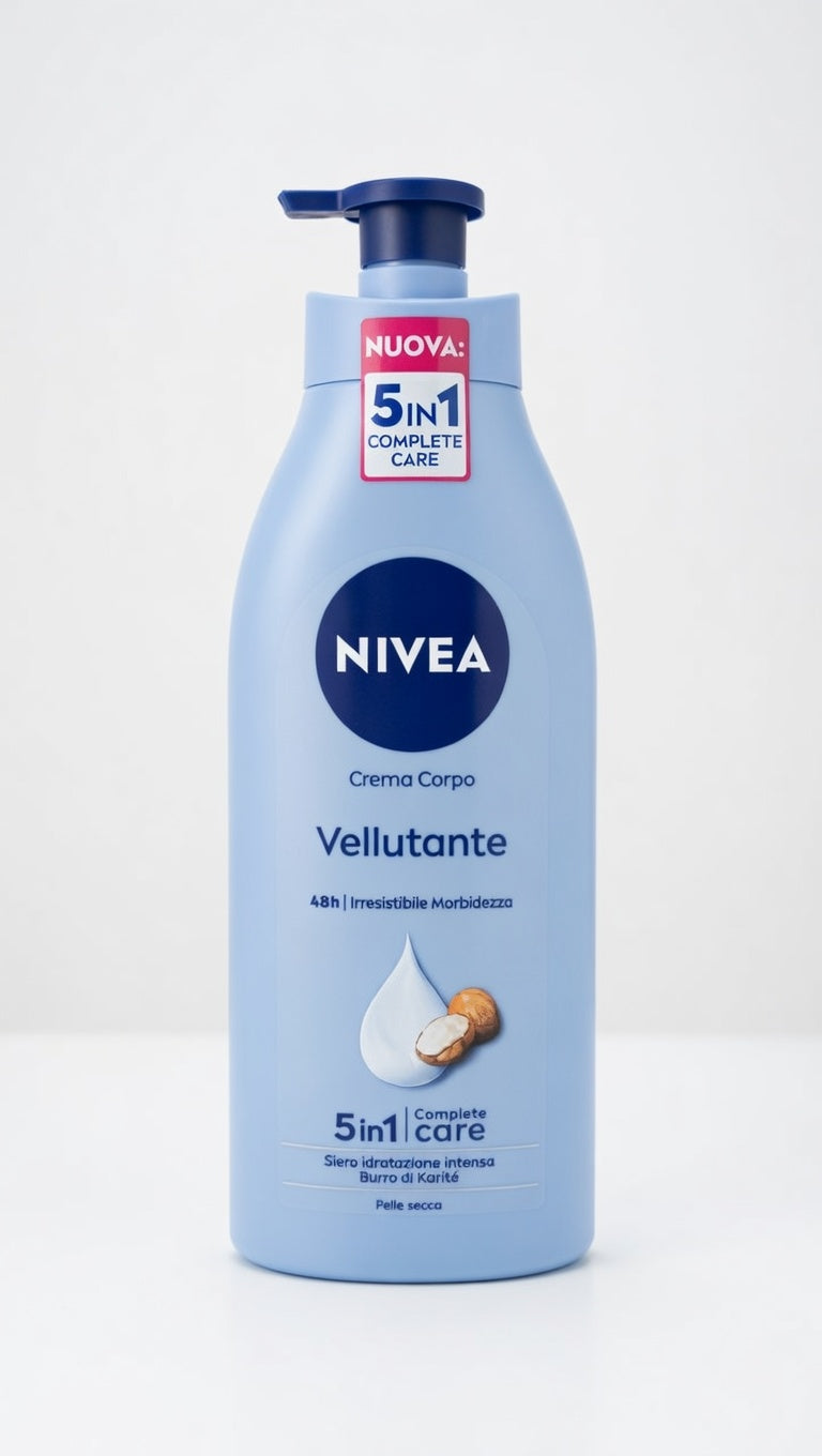 Nivea Crema Corpo Vellutante 5 in 1 Complete Care | 48h Idratazione Intensa con Burro di Karité | Formato Dosatore 500 ml