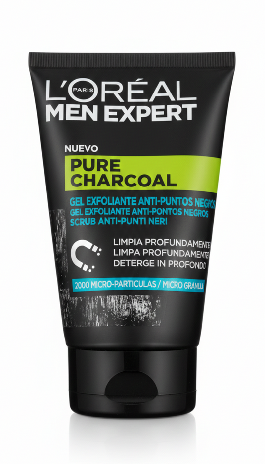 Scrub Detergente Viso Anti-Punti Neri Pure Charcoal con Micro-Granuli 100ml – L'Oréal Men Expert