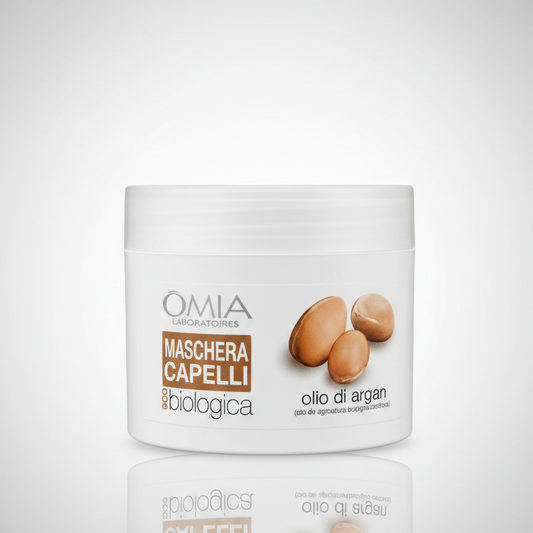 Omia Maschera Capelli Olio di Argan 250 ml con aloe vera e burro di karité, per capelli secchi e fragili.