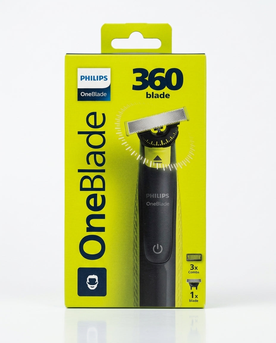 Philips OneBlade 360 Rasoio Elettrico 3 in 1 | Lama 360 | 3 Pettini 1-3-5 mm | Wet & Dry Impermeabile | 45 Minuti di Autonomia | Rade, Regola e Rifinisce