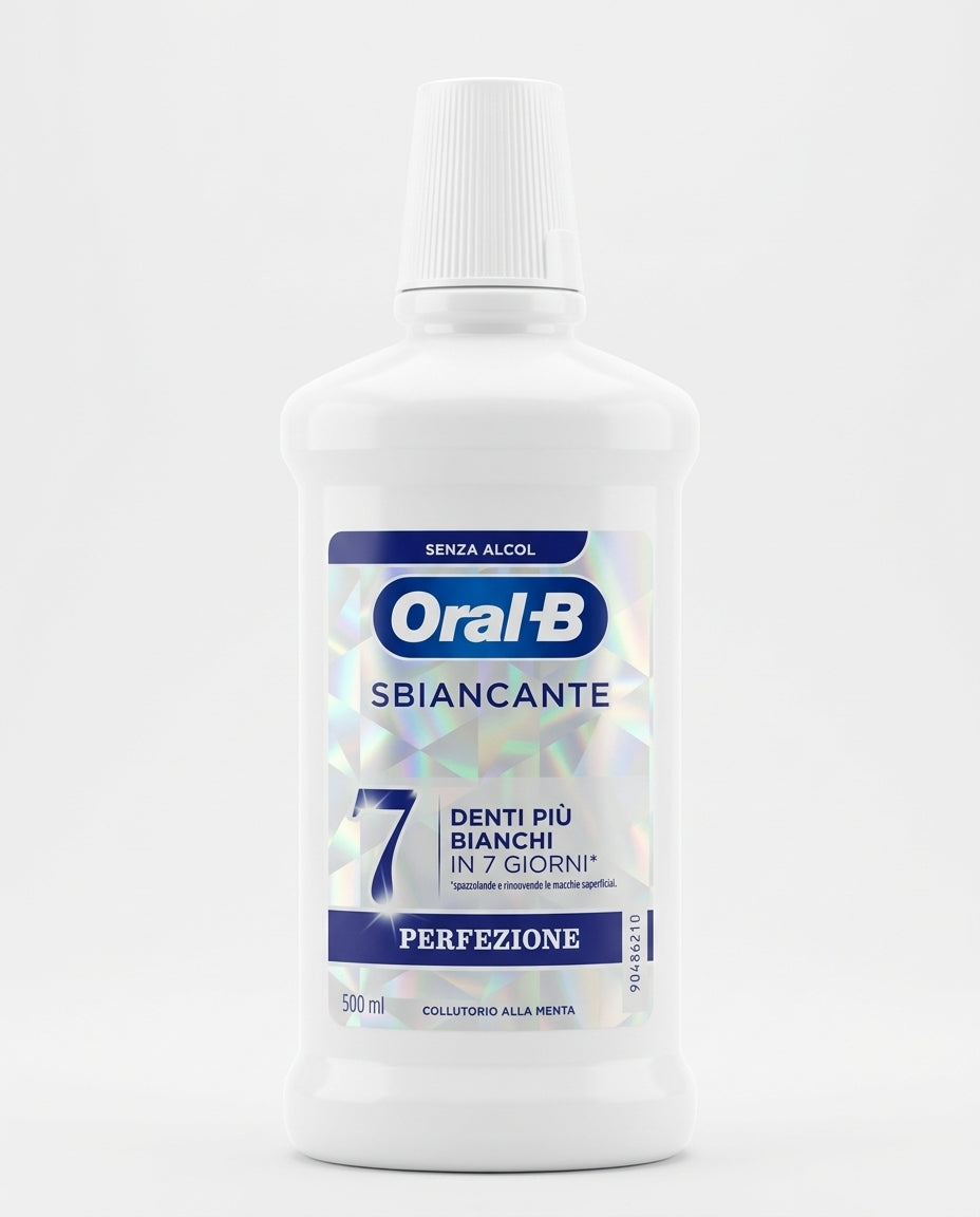Oral-B Sbiancante Perfezione Collutorio Menta 500ml Senza Alcol – Denti più Bianchi in 7 Giorni Azione Anti-Macchia