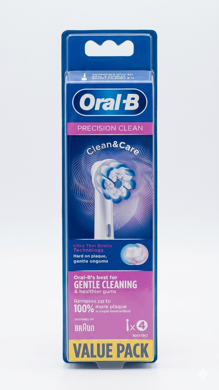 Oral-B Sensitive Clean Testine di Ricambio per Spazzolino Elettrico (Pack x4) – Pulizia Delicata e Protezione Gengive