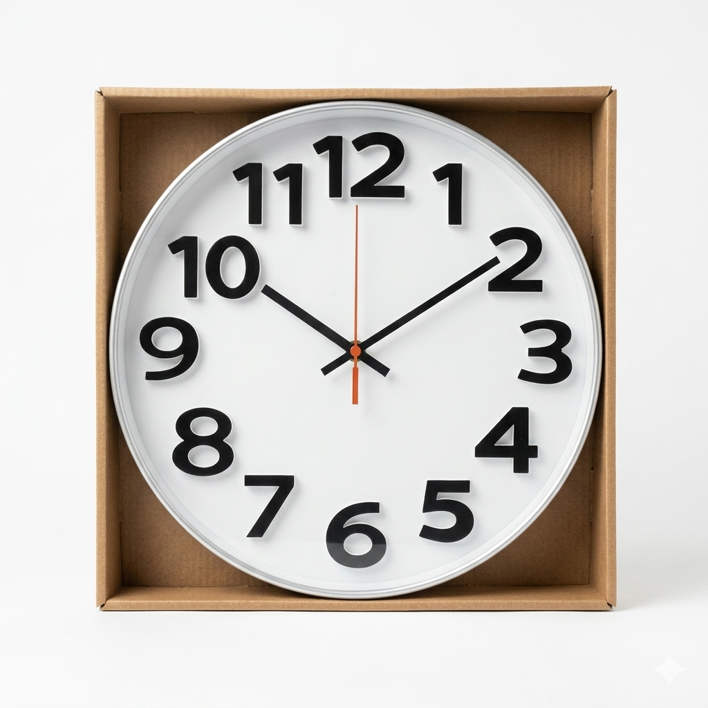 Siro Time Orologio da Parete Tondo Numeri Grandi D.30 cm – Precisione e Design per la Casa
