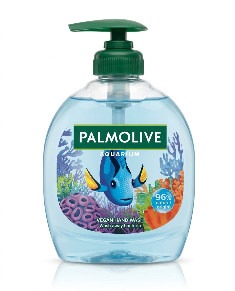 Palmolive Aquarium Sapone Liquido Mani 300 ml Formula Vegan 96% Origine Naturale – Detersione Quotidiana Delicata e Igiene Antibatterica