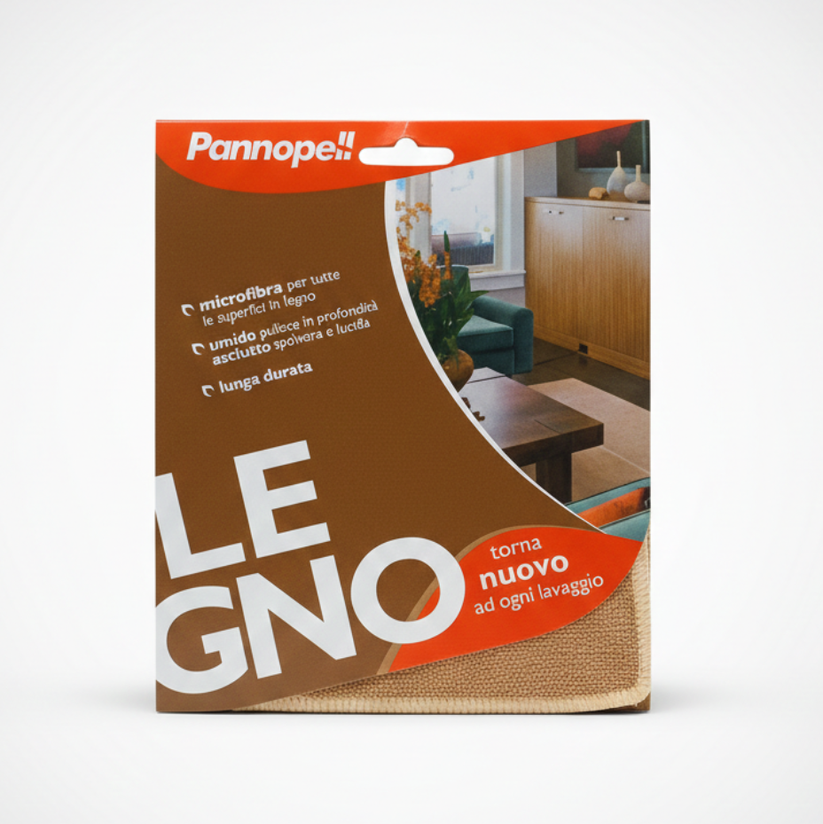 Eudorex Pannopell Legno Panno Microfibra Professionale – Pulisce e Lucida Mobili e Parquet – Antigraffio e Senza Aloni – Lavabile 90°C – Made in Italy