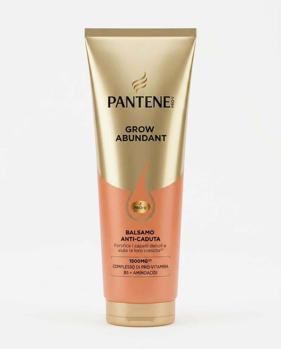 Pantene Pro-V Grow Abundant Balsamo Anti-Caduta 250 ml, con complesso Pro-V B5 e aminoacidi, formulato per capelli fini e deboli, per renderli più forti e resistenti alla rottura e favorire capelli più lunghi e folti.