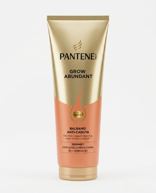 Pantene Pro-V Grow Abundant Balsamo Anti-Caduta 250 ml, con complesso Pro-V B5 e aminoacidi, formulato per capelli fini e deboli, per renderli più forti e resistenti alla rottura e favorire capelli più lunghi e folti.