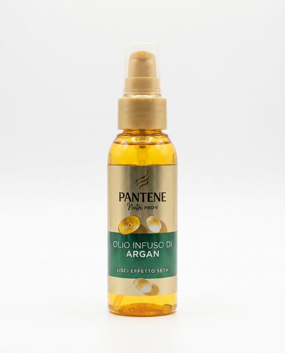 Pantene Nutri Pro-V Olio Infuso di Argan 100ml – Lisci Effetto Seta – Olio Secco Anti-Crespo Nutriente e Idratante – Finish Leggero