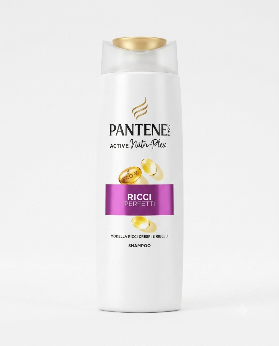 Pantene Pro-V Ricci Perfetti 250 ml shampoo per capelli ricci crespi con Active Nutri-Plex definizione anti-crespo.