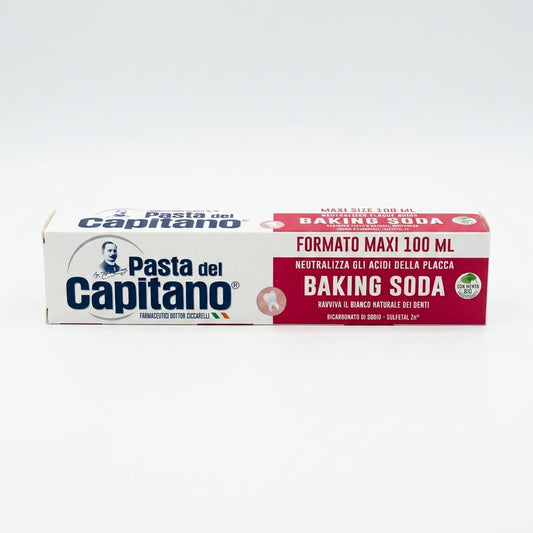 Pasta Del Capitano Dentifricio Baking Soda 100ml – Sbiancante Naturale al Bicarbonato di Sodio e Menta Bio
