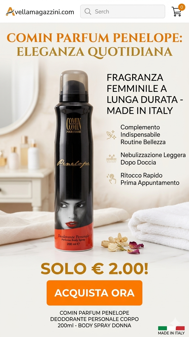 Comin Parfum Penelope Deodorante Personale Corpo 200ml | Body Spray Donna | Fragranza Femminile a Lunga Durata | Deodorant pour Femme | Made in Italy