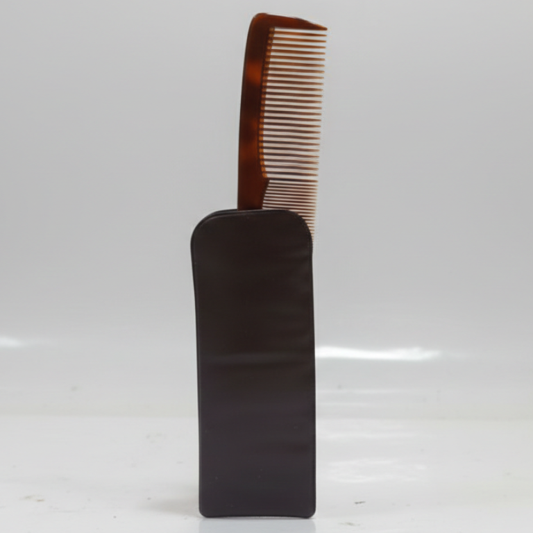 Pettine Tascabile con Astuccio Protettivo | Design Compatto da Viaggio | Materiali Ultra-Resistenti | Accessorio Igienico per Ritocchi Rapidi