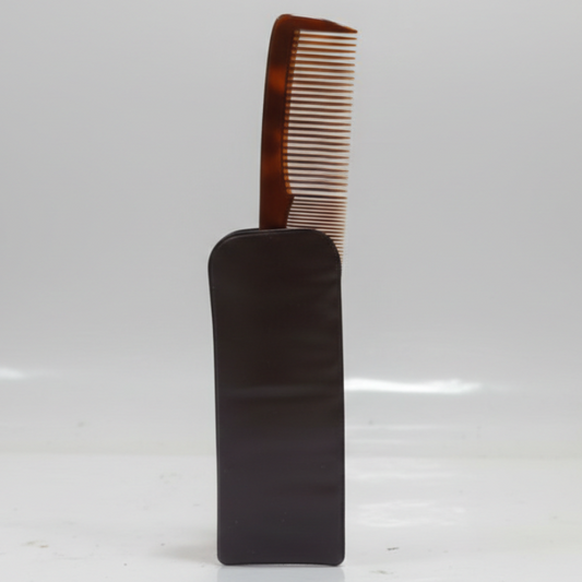 Pettine Tascabile con Astuccio Protettivo | Design Compatto da Viaggio | Materiali Ultra-Resistenti | Accessorio Igienico per Ritocchi Rapidi