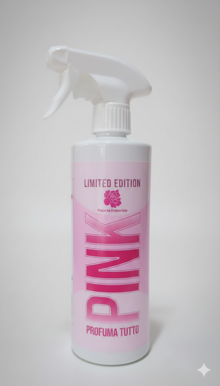 Peonia Essence Profumatutto Spray 480ml – Pulitore Multiuso Profumato per Superfici e Tessuti ad Asciugatura Rapida – Disponibile in 6 Fragranze