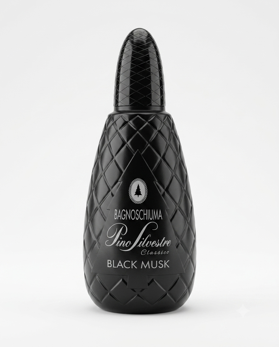 Pino Silvestre Black Musk Bagnoschiuma 1000ml, profumazione intensa e avvolgente, pelle fresca e profumata.