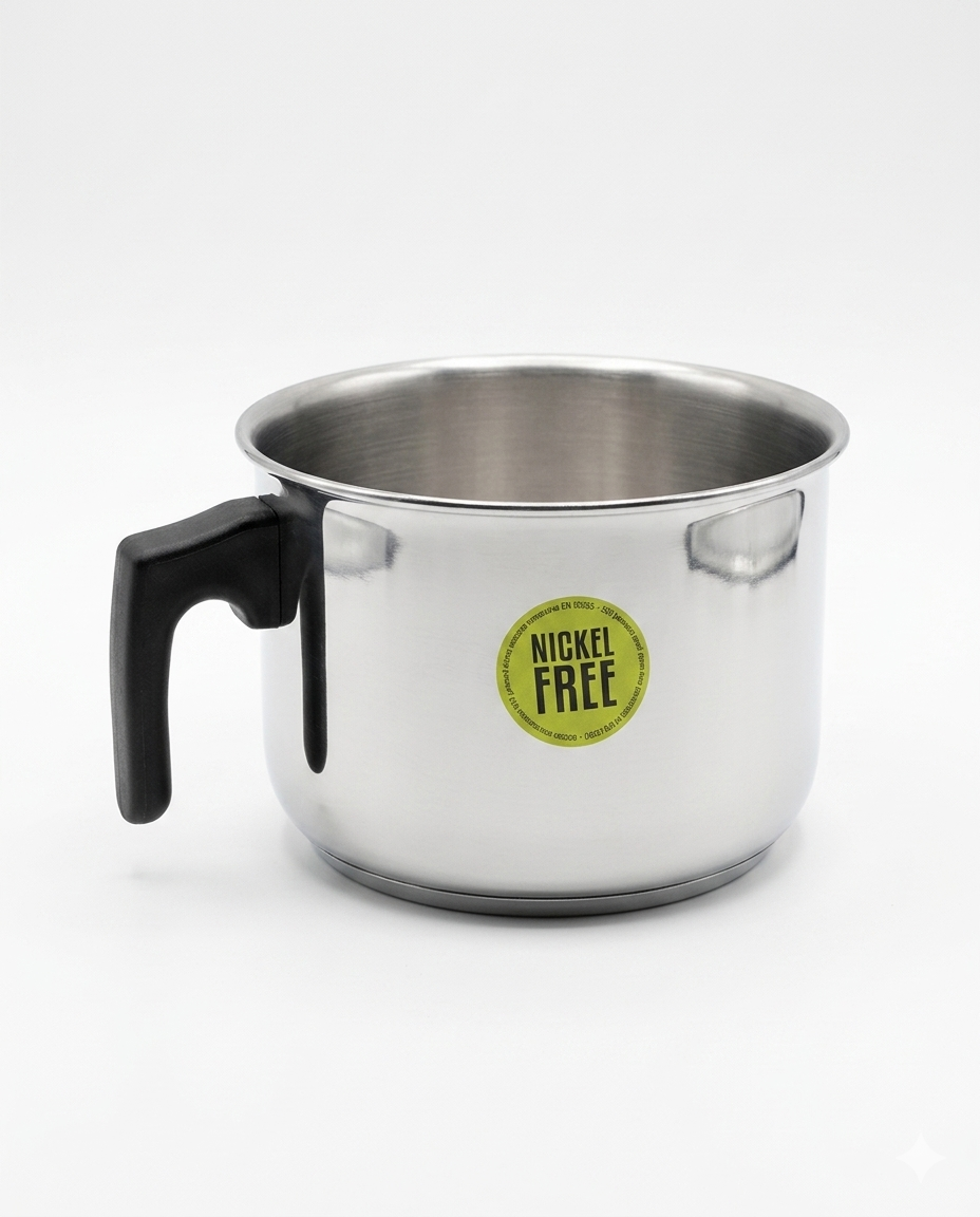 Pintinox Prima Collection Bollilatte Comfort Ø 12 cm – 0,9 Litri – Fondo Termodiffusore per Induzione e Gas – Acciaio Inox 18/0 Nickel Free – Made in Italy
