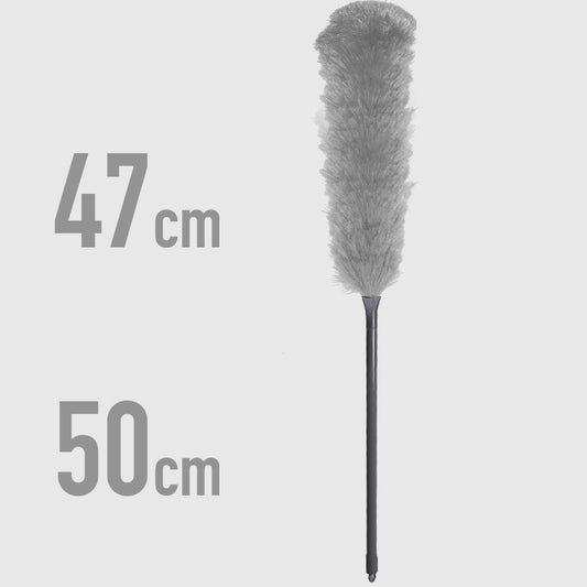Briantina Piumino LUXOR FLEX 50 | Cattura Polvere Elettrostatica in Fibra Sintetica | Anima Flessibile Extra Lunghezza 47 cm | Manico 50 cm con Gancio