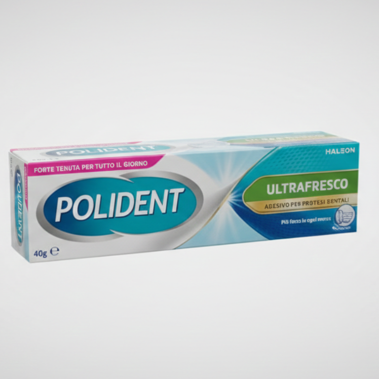 Polident Ultrafresco 40g | Crema Adesiva per Protesi Dentali | Forte Tenuta Tutto il Giorno | Gusto Menta Fresca