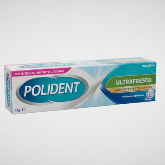Polident Ultrafresco 40g | Crema Adesiva per Protesi Dentali | Forte Tenuta Tutto il Giorno | Gusto Menta Fresca