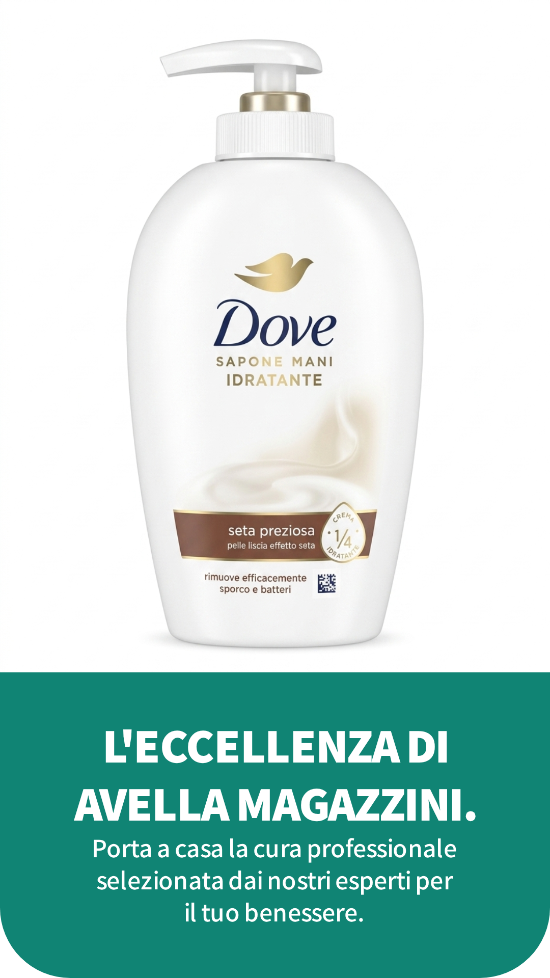 Dove Sapone Mani Idratante Seta Preziosa 1/4 Crema Idratante Plastica Riciclata – Detersione Delicata Seta 250ml