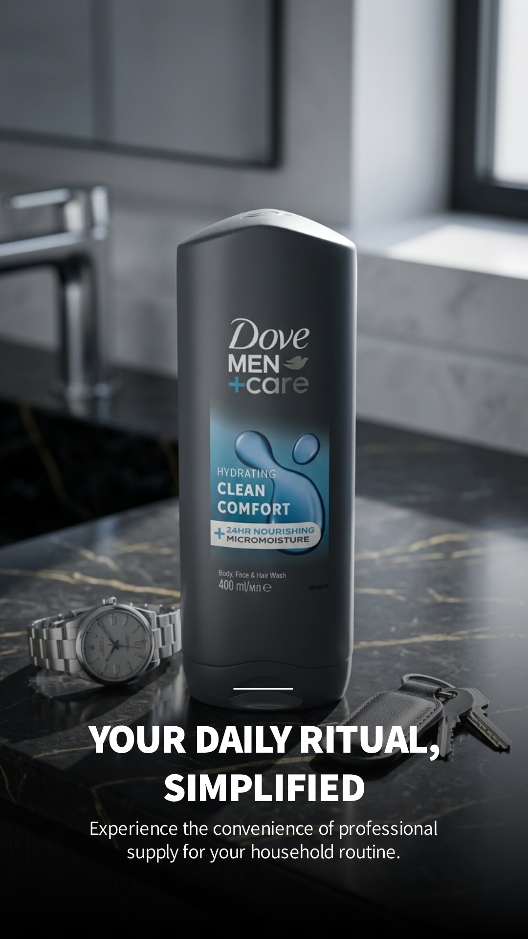 Dove Men+Care Doccia Gel 3in1 Clean Comfort 400ml Tecnologia MicroMoisture – Idratazione 24h Corpo Viso Capelli