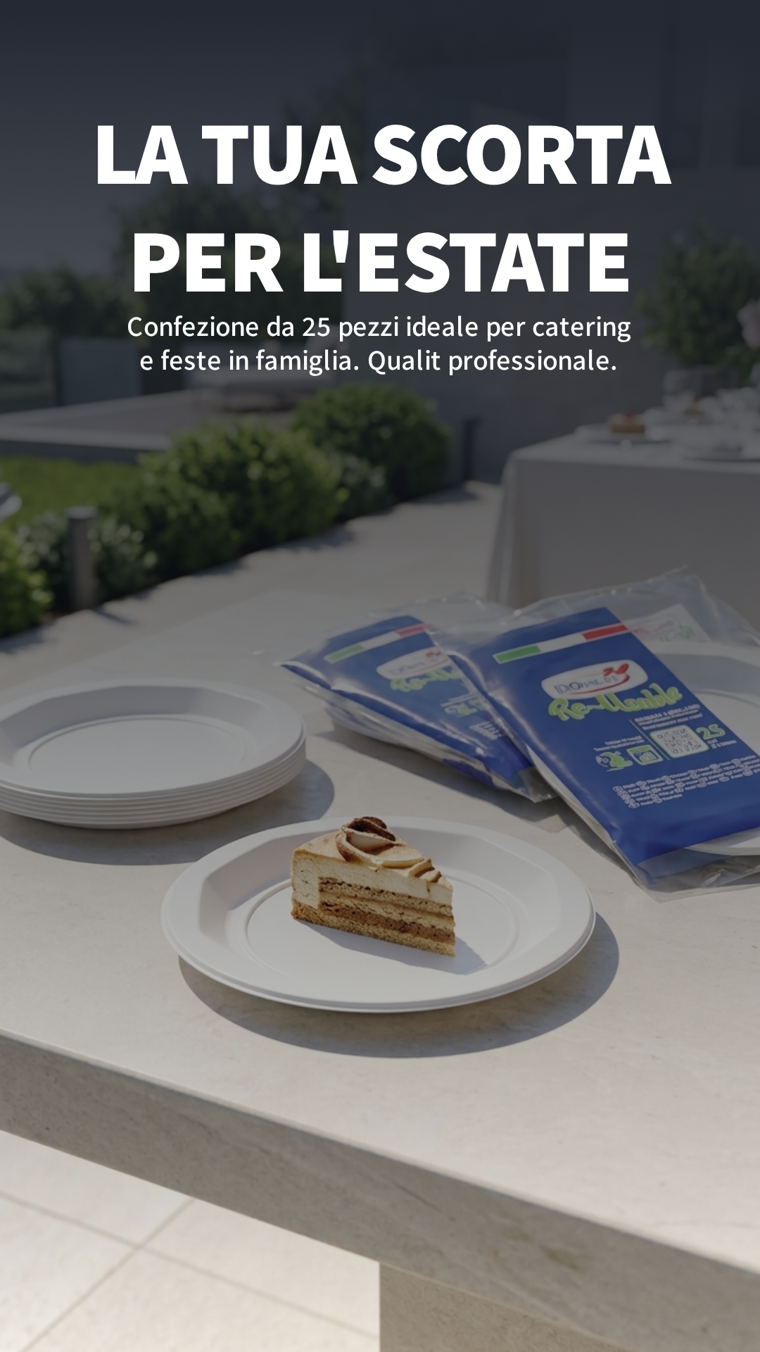 DOpla Re-Usable Piatti Frutta Ottagonali 25 Pezzi Ø170mm Polistirene PS6 – Riusabili Resistenti Lavastoviglie e Microonde