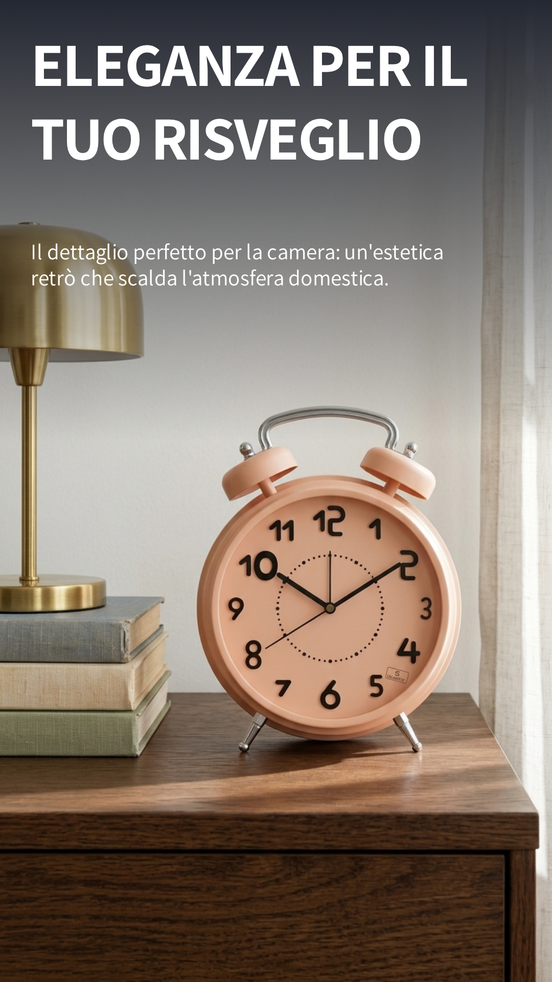 Suprema ART DESPIER Sveglia da Tavolo Vintage 24x29cm Polipropilene e Vetro – Orologio d'Arredo Retrò Grandi Dimensioni