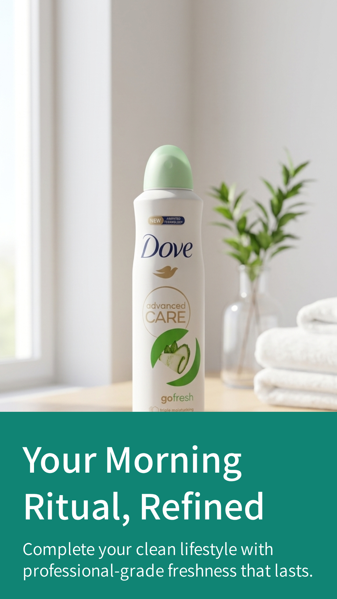 Dove Advanced Care Go Fresh Deodorante Spray 250ml – Cetriolo e Tè Verde 72H