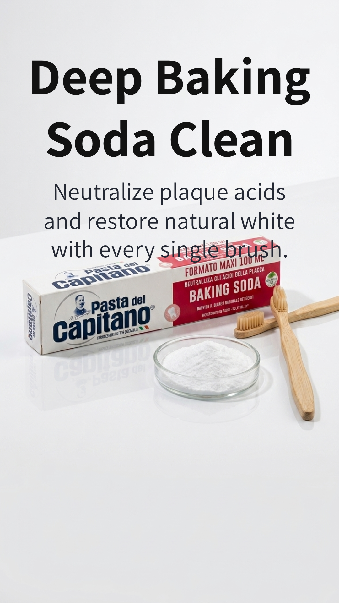 Pasta Del Capitano Dentifricio Baking Soda 100ml – Sbiancante Naturale al Bicarbonato di Sodio e Menta Bio
