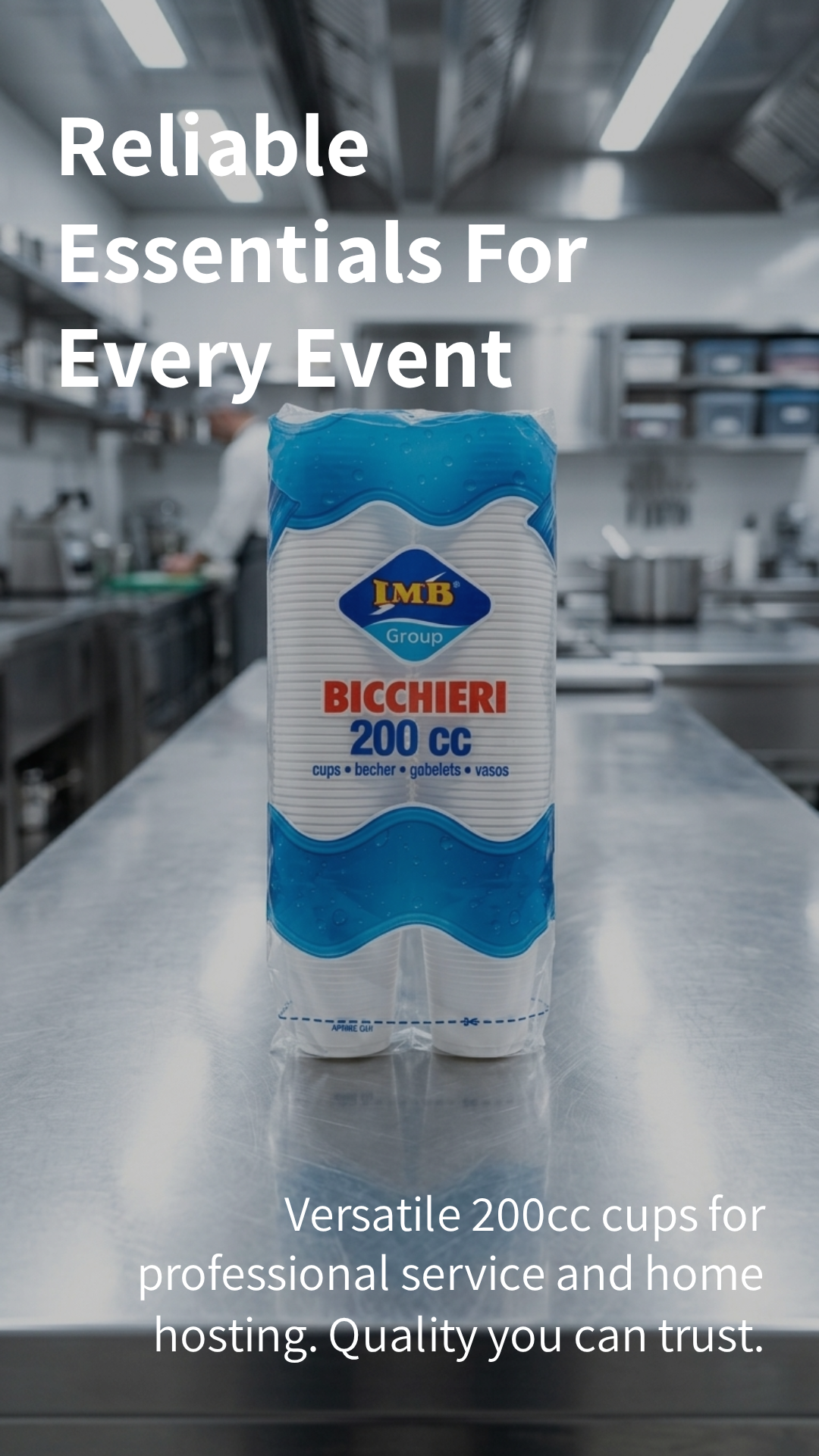 IMB Group Bicchieri Plastica 200cc 96 Pezzi – Monouso PP05 Bevande Calde 70°C Alimentare