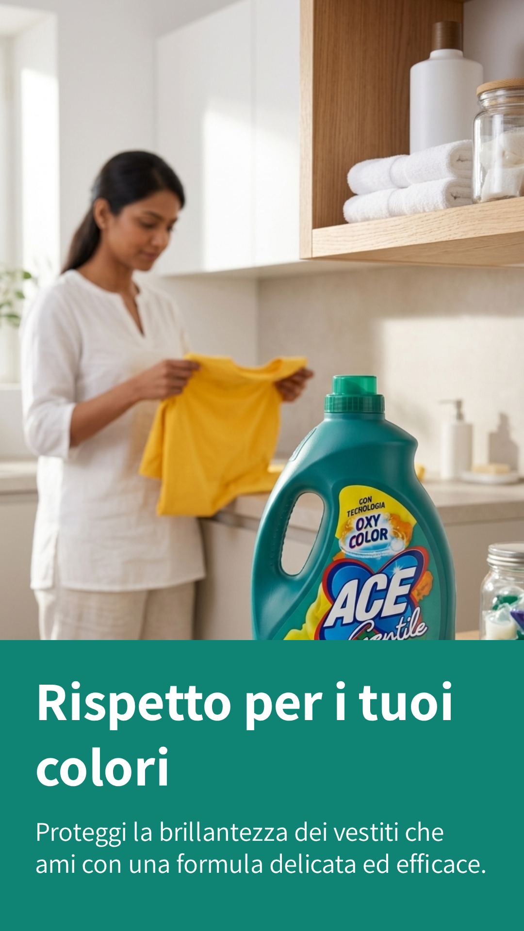 ACE Gentile Fresco Profumo 2.3 Litri | Candeggina Delicata per Capi Colorati e Delicati | Tecnologia Oxy-Color Igienizzante