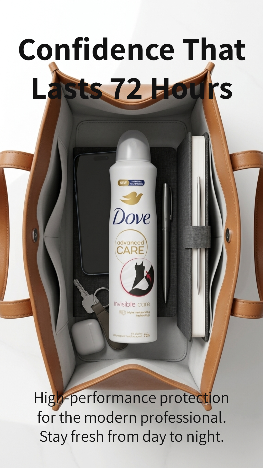 Dove Advanced Care Invisible Care Deodorante Spray Antitraspirante 250ml – Protezione 72 Ore, 0% Alcol, Tecnologia Tripla Idratazione