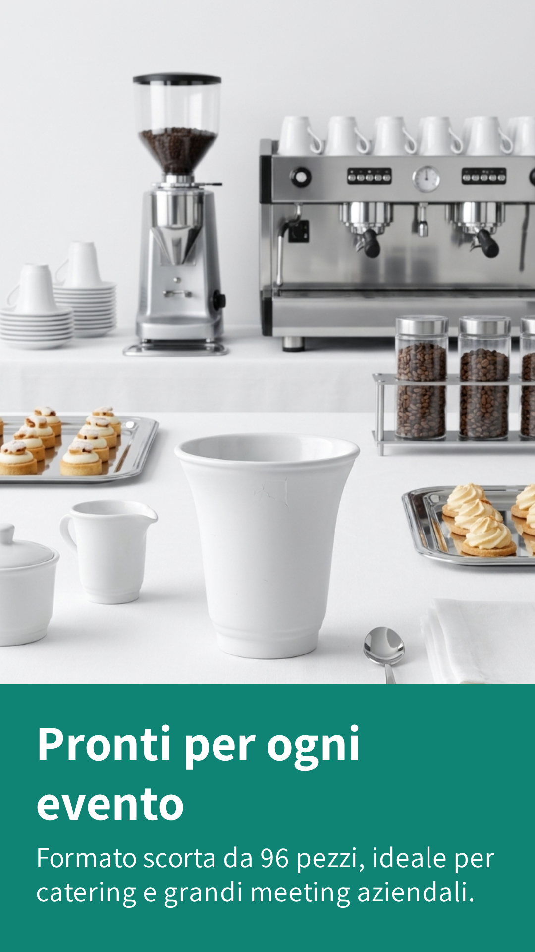 IMB Group Coffee Cup Technology Bicchierini Caffè 80 cc 96 Pezzi | Bicchieri Monouso per Espresso | Forma Conica per Esaltare Aroma e Cremare il Caffè