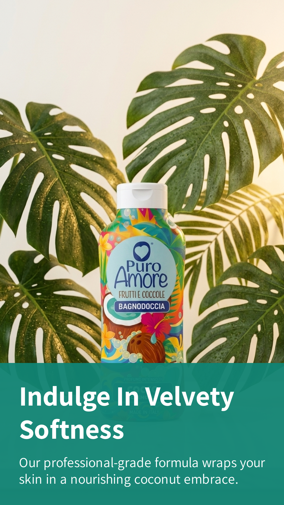 Puro Amore Frutti e Coccole Bagnodoccia Cocco Cremos 650ml – Profumo Intenso, Formula Naturale >95% Made in Italy