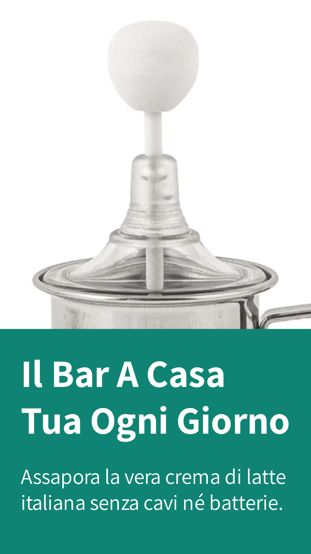 Frabosk Montalatte Manuale 'Caffè Macchiato' 1 Tazza | Schiumalatte Professionale in Acciaio Inox | 100% Made in Italy | Creamer per Cappuccino e Latte Schiumato