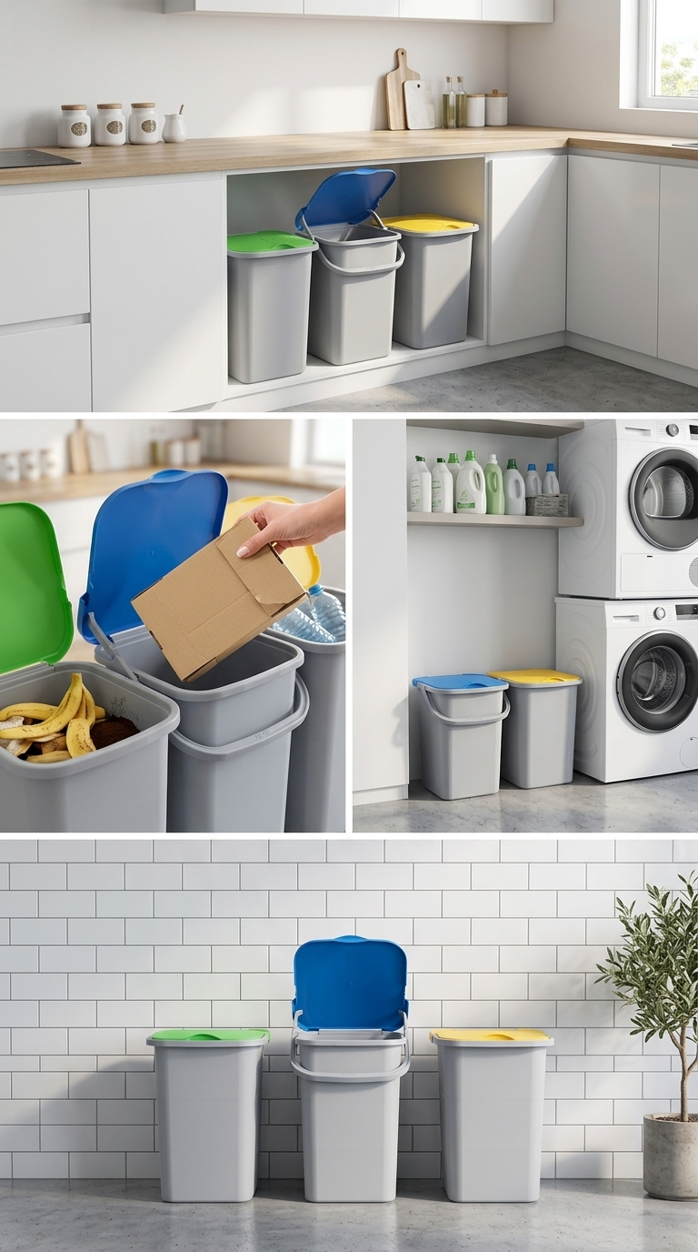 Belli e Forti Pattumiera Premì 32x29x34 cm Plastica – Secchio Differenziata Salvaspazio