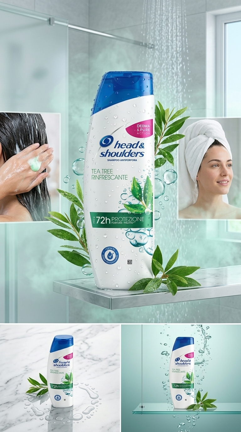 Head & Shoulders Shampoo Antiforfora Tea Tree Rinfrescante 250ml | Purificante e Lenitivo | Formula Microbioma Bilanciato | Protezione 2X