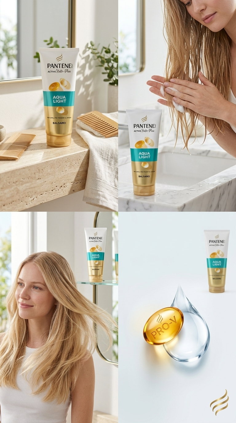 Pantene Pro-V Balsamo Aqualight (200ml) | Senza Appesantire | Capelli Fini & Grassi | Miscela Pro-V, Lipidi & Antiossidanti | Nutrimento Quotidiano