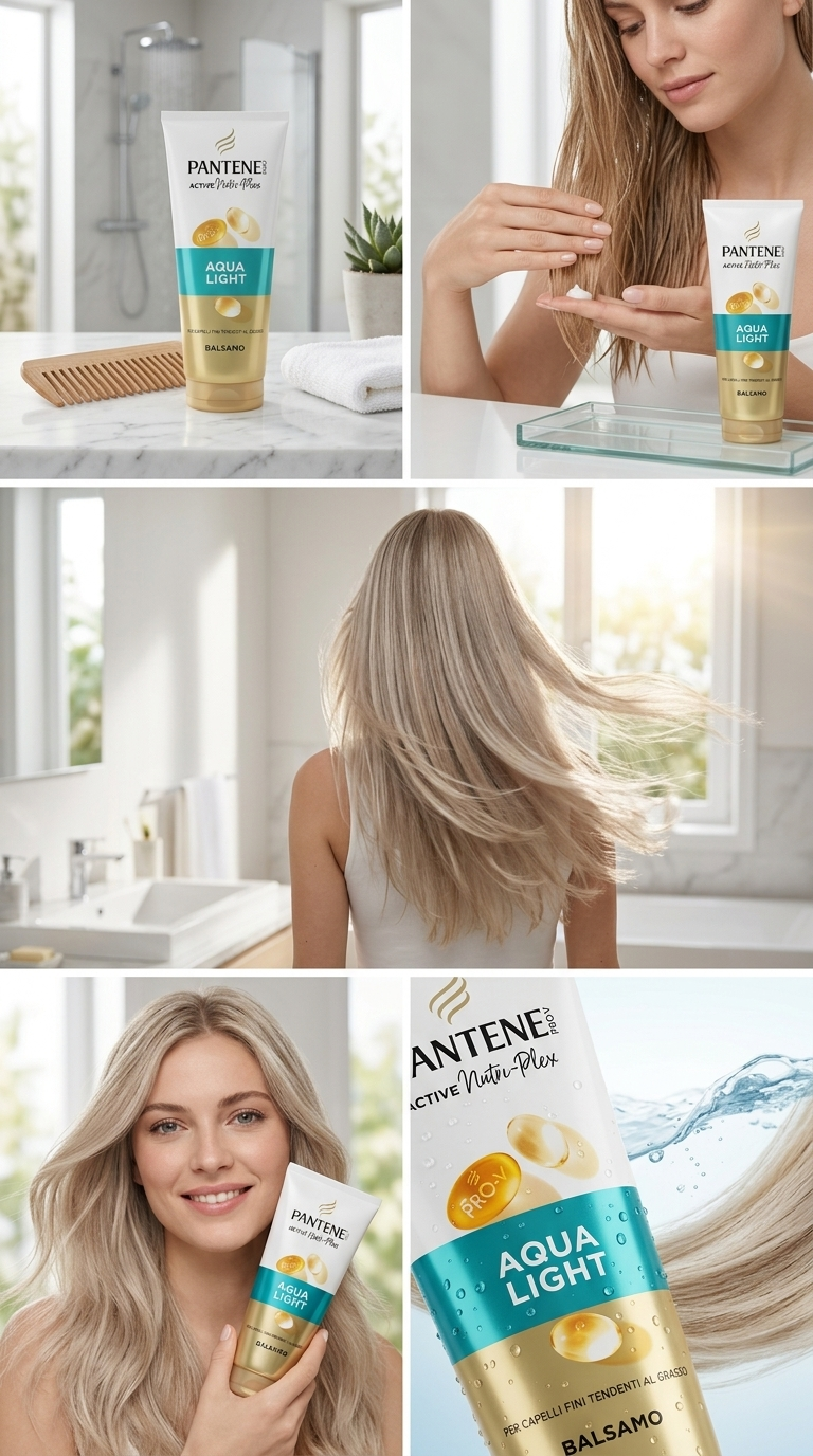 Pantene Pro-V Balsamo Aqualight (200ml) | Senza Appesantire | Capelli Fini & Grassi | Miscela Pro-V, Lipidi & Antiossidanti | Nutrimento Quotidiano