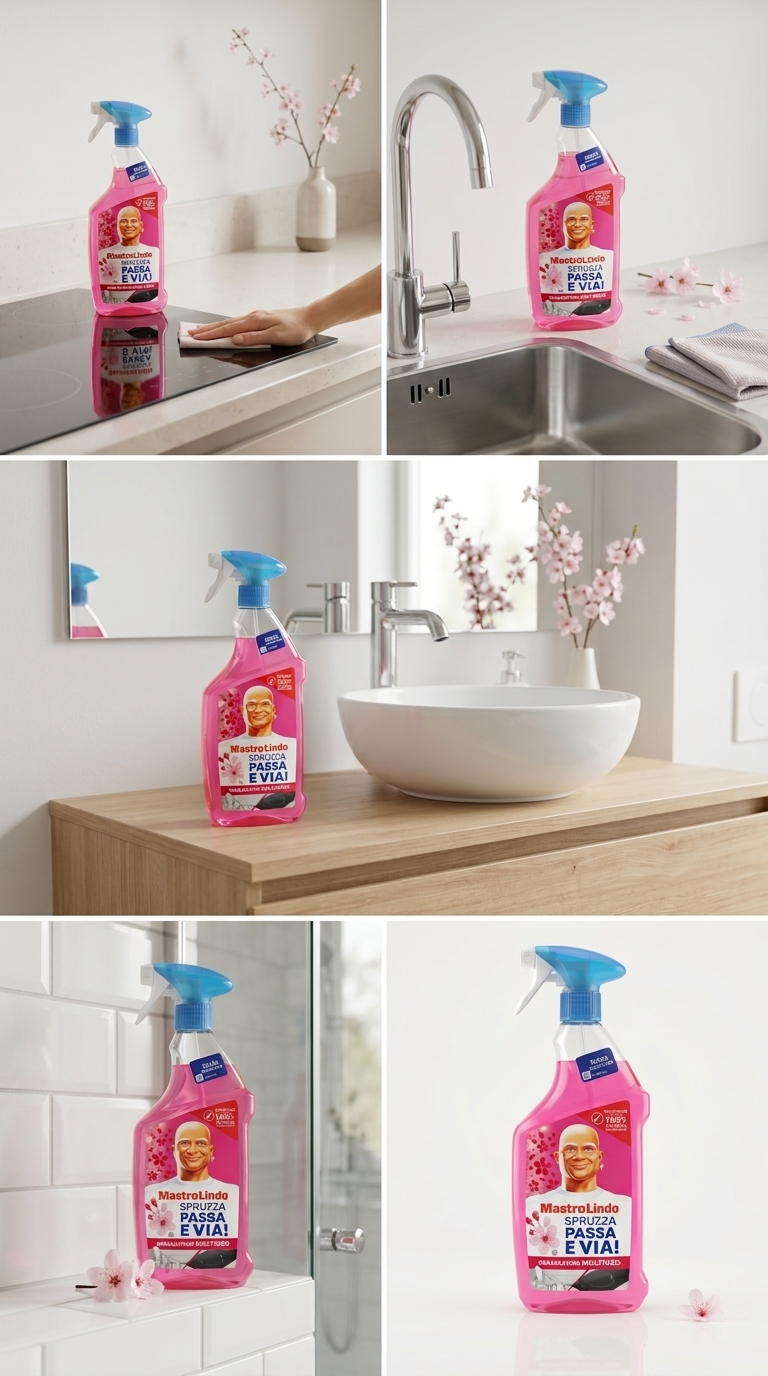 Mastro Lindo Spruzza Passa e Via! Sgrassatore Multiuso Fiori di Ciliegio 800ml Plastica Reciclabile – Pulizia Attiva Senza Risciacquo
