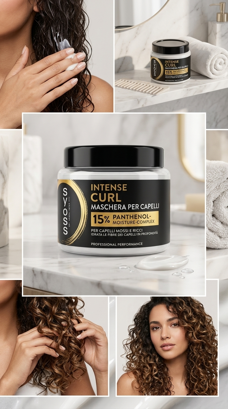 Syoss Intense Curl Maschera Capelli 400ml Panthenolo – Trattamento Intensivo Ricci Definiti e Idratati