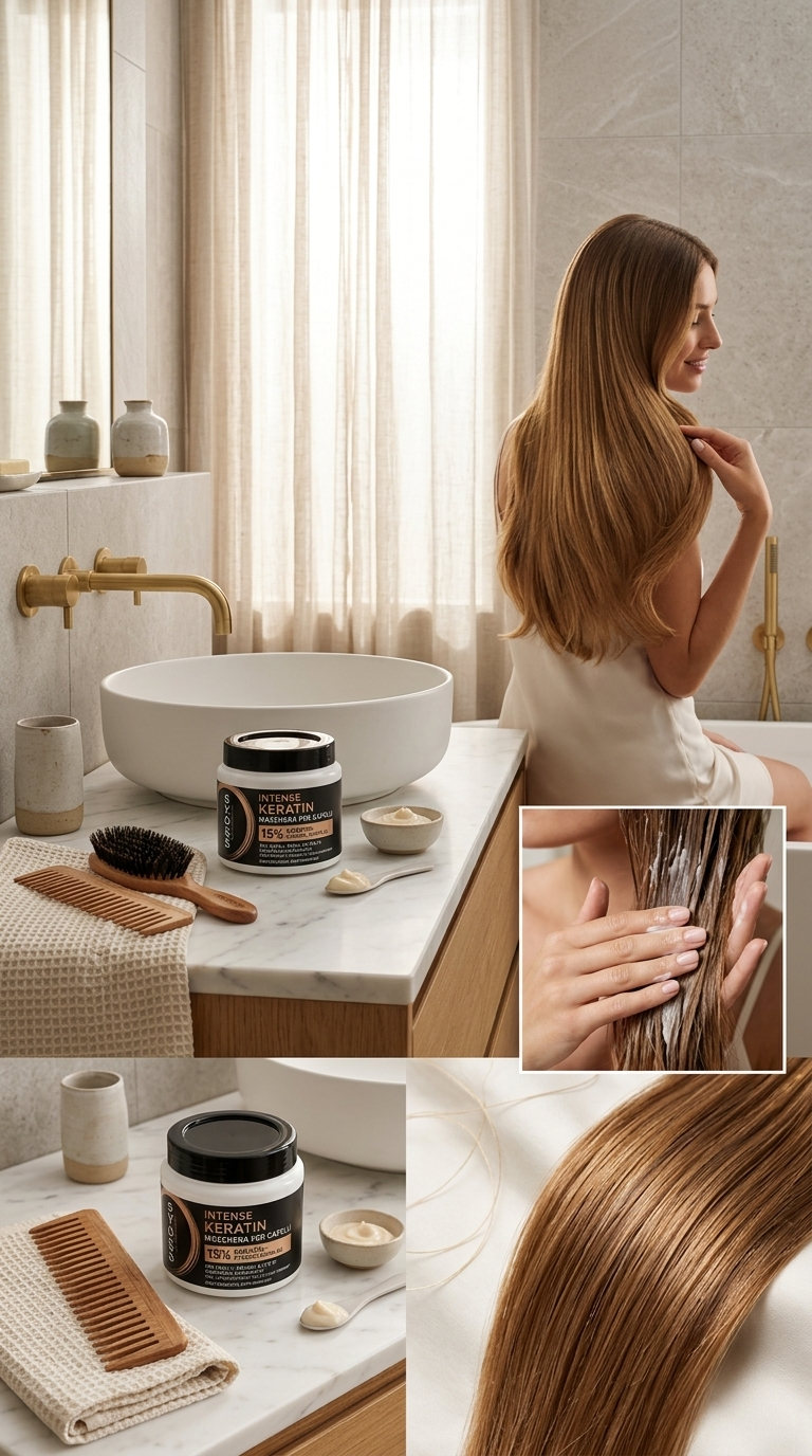 Syoss Intense Keratin Maschera Capelli 400 ml | Trattamento per Capelli Fragili e Sfibrati | 15% Keratin-Strong-Complex | Nutre, Ripara e Rinforza | Non Appesantisce