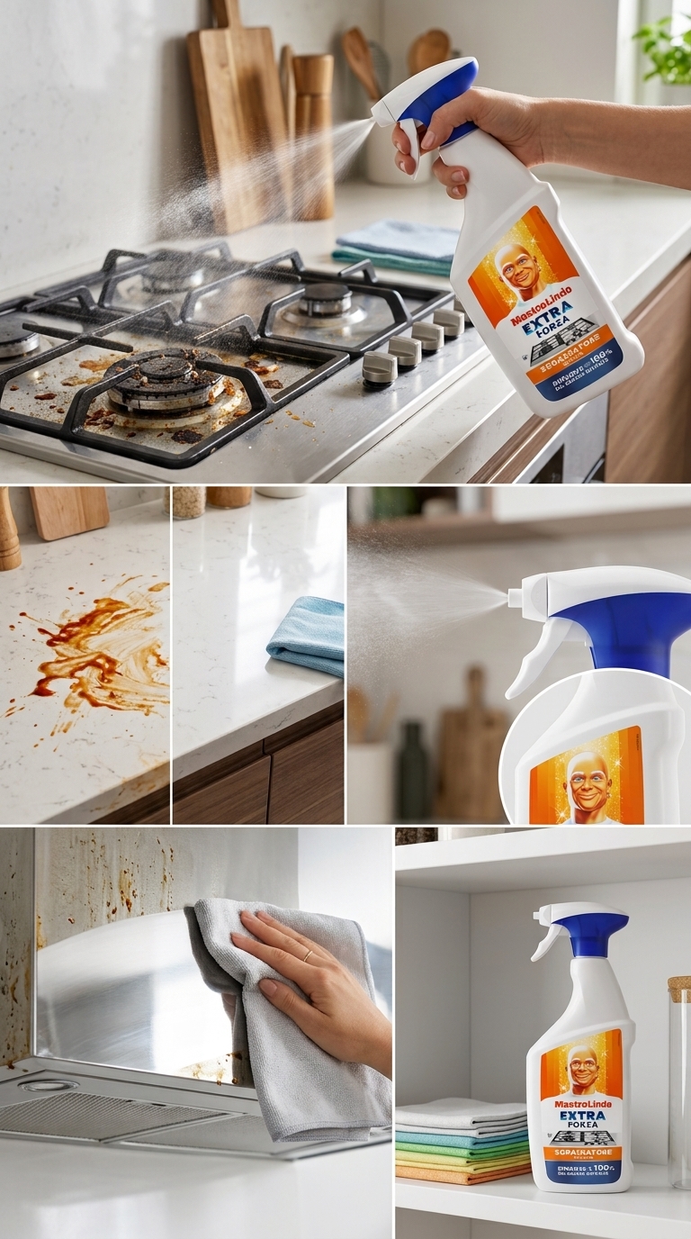 Mastro Lindo Extra Forza Sgrassatore Cucina 800ml Senza Candeggina – Azione Concentrata Incrostazioni
