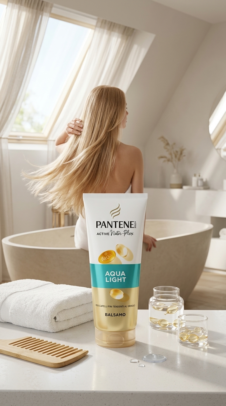 Pantene Pro-V Balsamo Aqualight (200ml) | Senza Appesantire | Capelli Fini & Grassi | Miscela Pro-V, Lipidi & Antiossidanti | Nutrimento Quotidiano