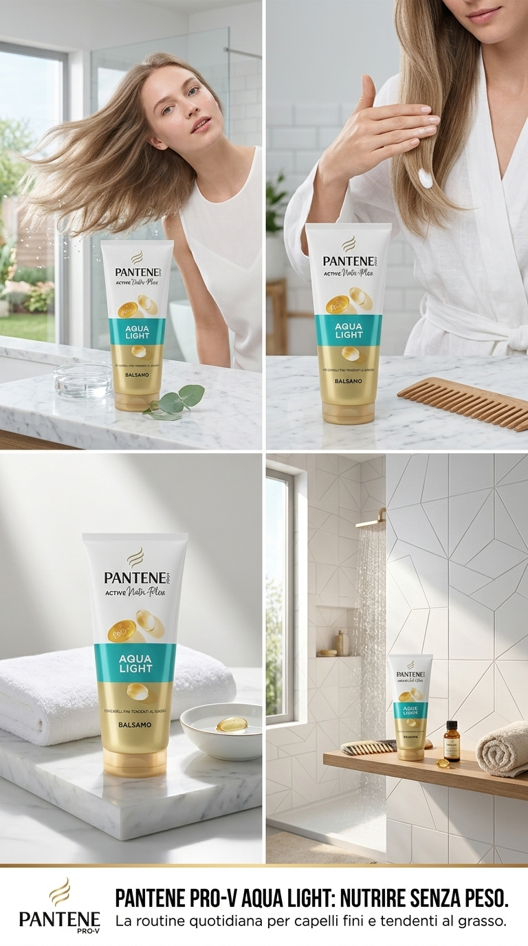 Pantene Pro-V Balsamo Aqualight (200ml) | Senza Appesantire | Capelli Fini & Grassi | Miscela Pro-V, Lipidi & Antiossidanti | Nutrimento Quotidiano