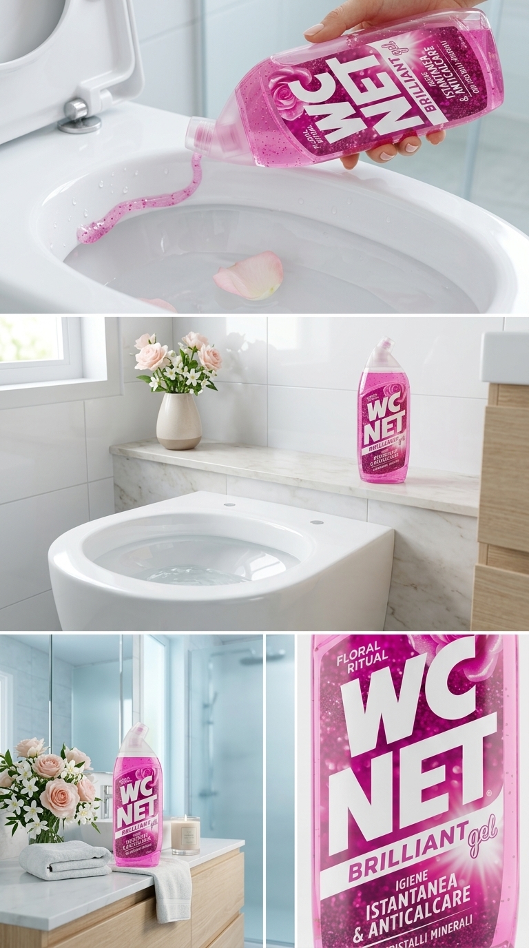 WC NET Brilliant Gel Floral Ritual 700 ml Plastica PET – Detergente WC Brillantezza Istantanea e Anticalcare