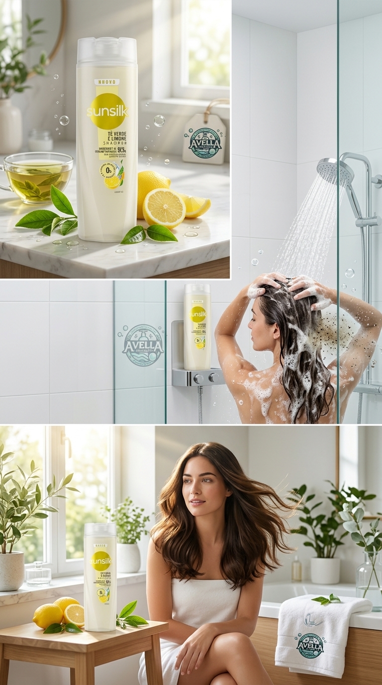 Sunsilk Shampoo Tè Verde Biologico e Limone Detox 250 ml – Purificante Capelli Grassi Senza Siliconi