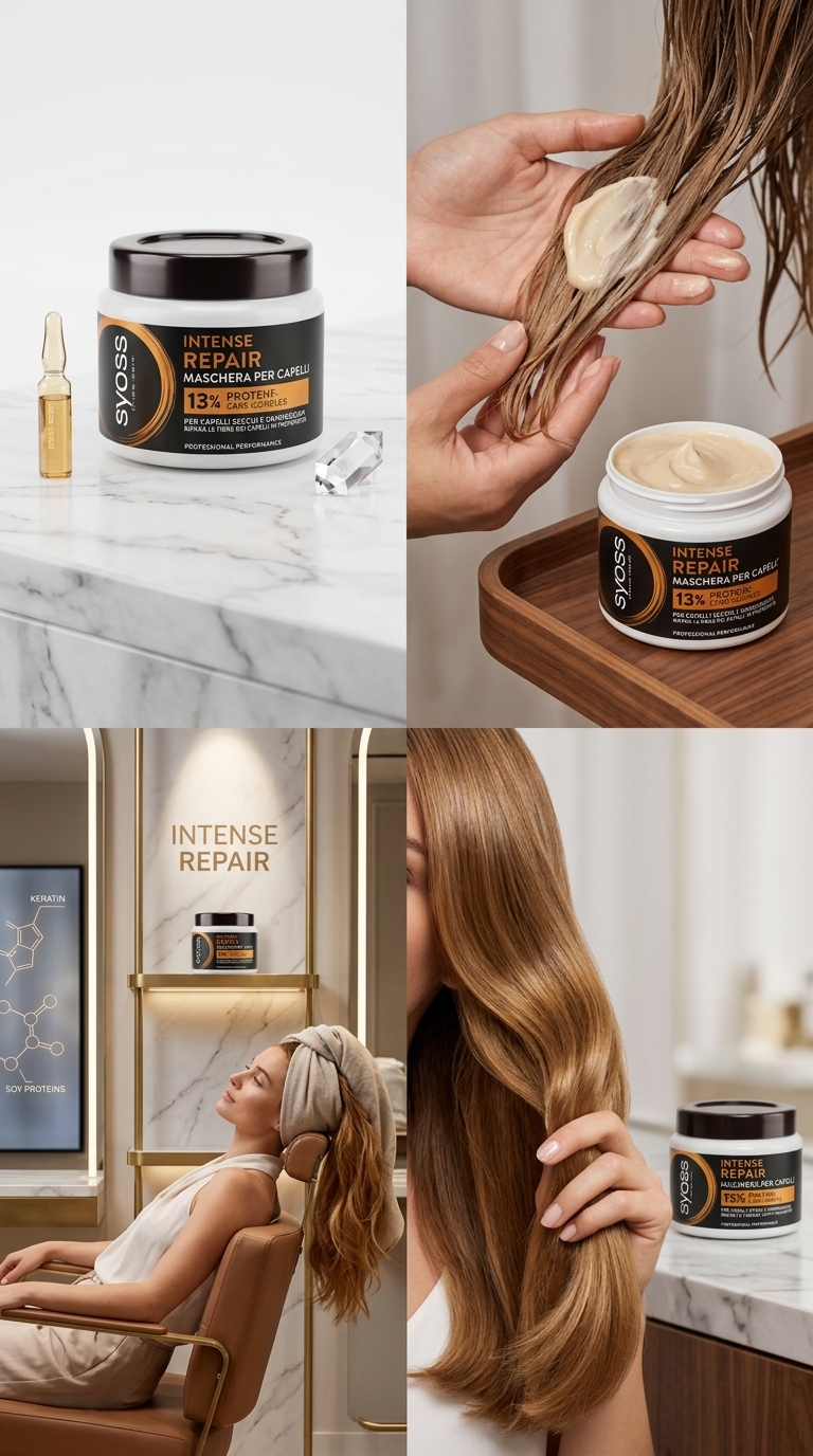Syoss Intense Repair Maschera Capelli 400 ml | 13% Protein-Care-Complex | Cheratina e Proteine della Soia | Ripara e Protegge | Anti-Crespo | Capelli Secchi e Danneggiati