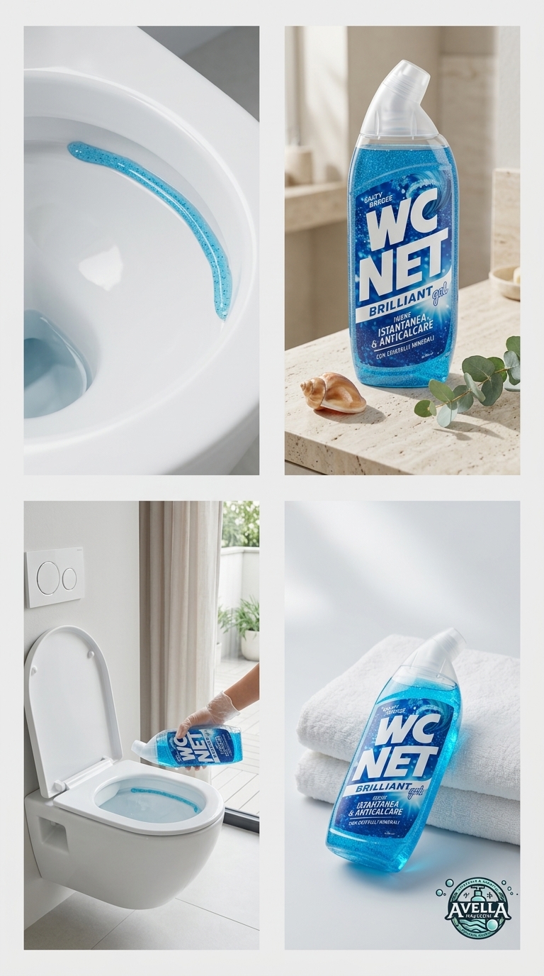 WC NET Brilliant Gel Salty Breeze 700 ml Plastica – Igiene Istantanea Azione Anticalcare Brillantezza WC
